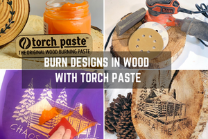 Torch Paste The original Wood Burning Paste Orbital Sander Wood Round Live Edge Cabin Rustic Ikonart