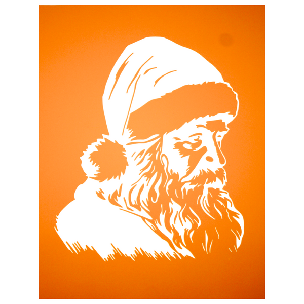 Torch Paste Stencil | Detailed Santa Bust | Reusable Adhesive Mesh Stencil
