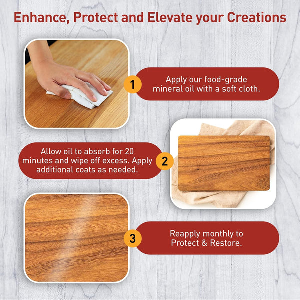 Torch Paste - Mineral Oil - Food Grade - Pure Conditioner for Cutting Boards, Charcuterie Boards - Kitchen Wood Utensils - 8 oz.