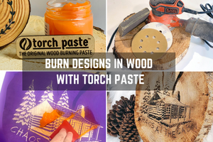 Torch Paste The original Wood Burning Paste Orbital Sander Wood Round Live Edge Cabin Rustic Ikonart 