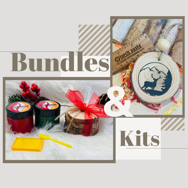 Wood burning collections, kits and bundles for easy DIY gifts.  Gift giving for him and/or her.  Family fun activity.