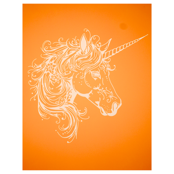 Torch Paste Stencil | Detailed Unicorn | Reusable Adhesive Mesh Stencil