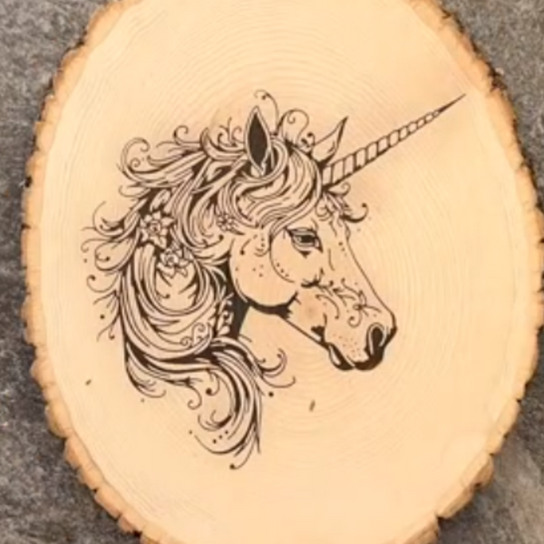 Torch Paste Stencil | Detailed Unicorn | Reusable Adhesive Mesh Stencil