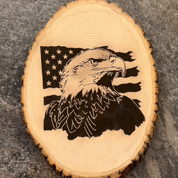 Torch Paste Stencil | Eagle & American Flag | Reusable Adhesive Mesh Stencil