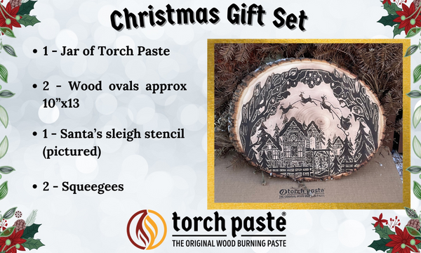 Christmas Gift Set - Santa flying over village - Torch Paste